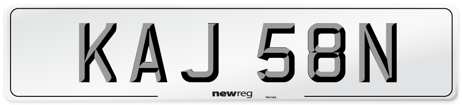 KAJ 58N Number Plate from New Reg